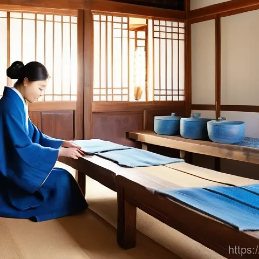 전주 한옥마을 숙박 추천 - A serene and authentic interior view of a traditional Jeonju hanok. A person, modestly dressed in co...