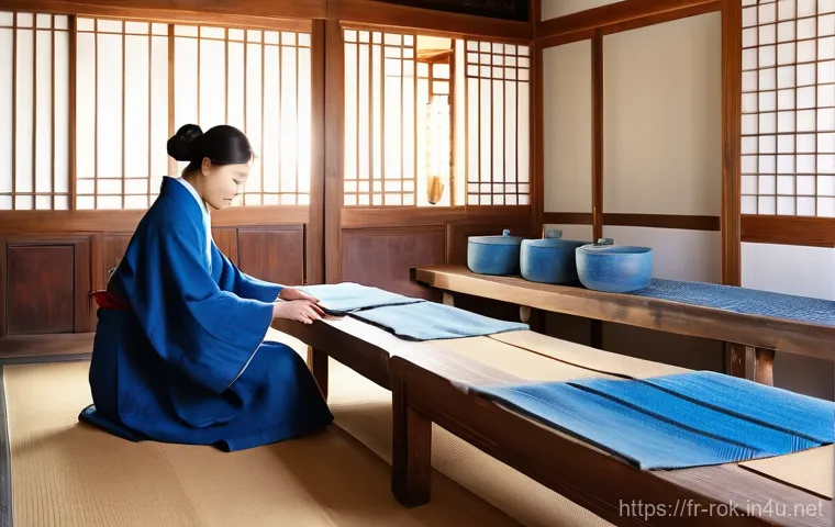 전주 한옥마을 숙박 추천 - A serene and authentic interior view of a traditional Jeonju hanok. A person, modestly dressed in co...