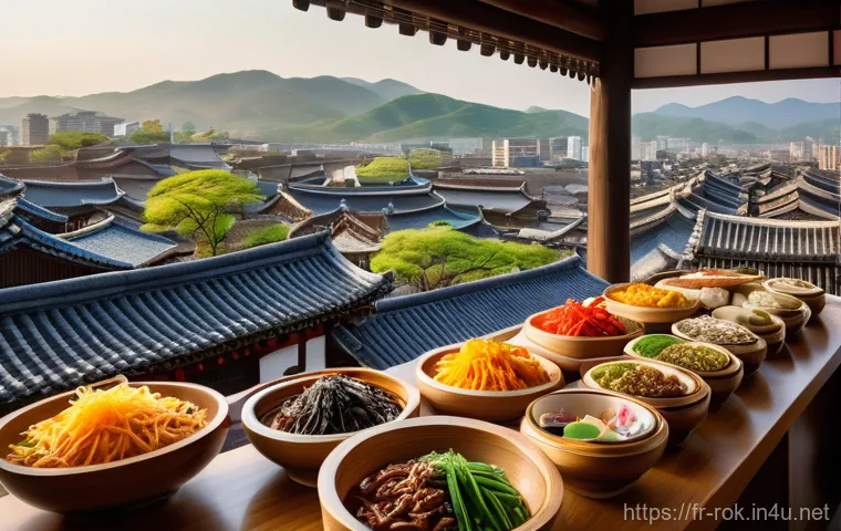 전주 한옥마을 숙박 추천 - A lively and picturesque outdoor scene in the heart of Jeonju Hanok Village. A diverse group of peop...