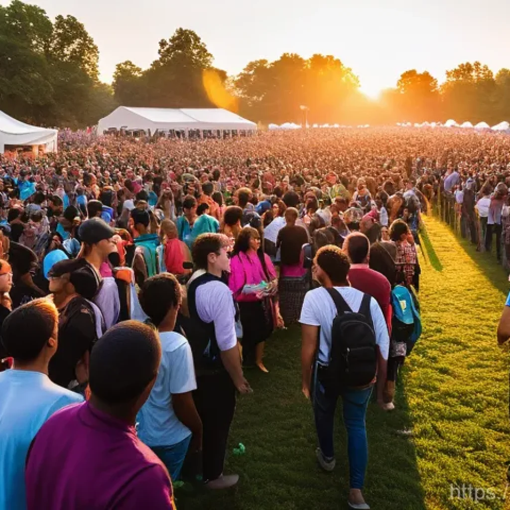 이태원 압사 사고 - **Prompt: Festive Crowd and Integrated Safety**
"A vibrant, wide-angle shot of a large, diverse ...