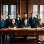 대한민국 헌법 개정사 - A detailed historical scene depicting the post-colonial birth of South Korea&rsquo;s democracy in 1948: a ...
